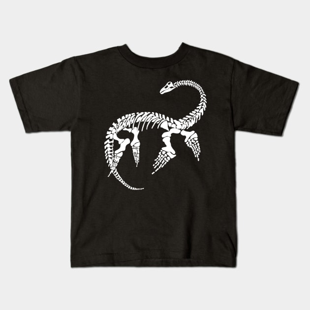 Terra Fossil Plesiosaur Dinosaur White Kids T-Shirt by Terra Fossil Merch